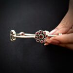 Silver Bangle with stones