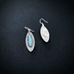Silver statement Earring with firoza stone 2